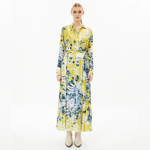 Falguni Shane Peacock Yellow Divine Long Maxi Dress, Size M, New w/Tag - Picture 1 of 17